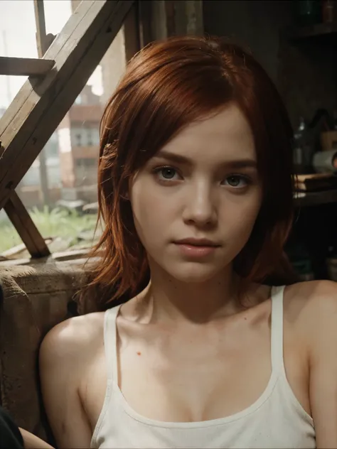 Girl White Skin Red Hair in The Last of us