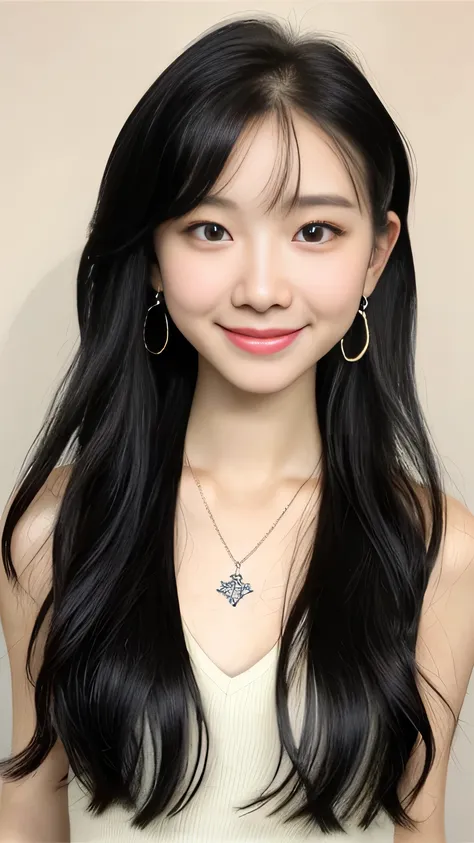 Fancy College Girl、petite person、(nude)、Fancy piercings、a necklace、 black hair、(Slimed、small tit、flat 、small )、Photorealistic、detaileds, Skin texture,  ultra-detailed、Delicate and sexy collarbone、a smile、Super detailed face、detailed lips、A detailed eye、 do...