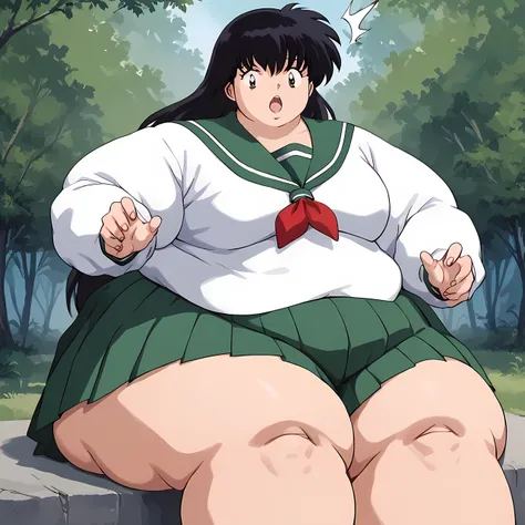 score_9, score_8_up, score_7_up, source_anime,
kagomehigurashi, kagome higurashi, long hair, black hair, retro artstyle, brown e...