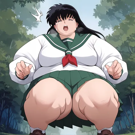 score_9, score_8_up, score_7_up, source_anime,
kagomehigurashi, kagome higurashi, long hair, black hair, retro artstyle, brown e...