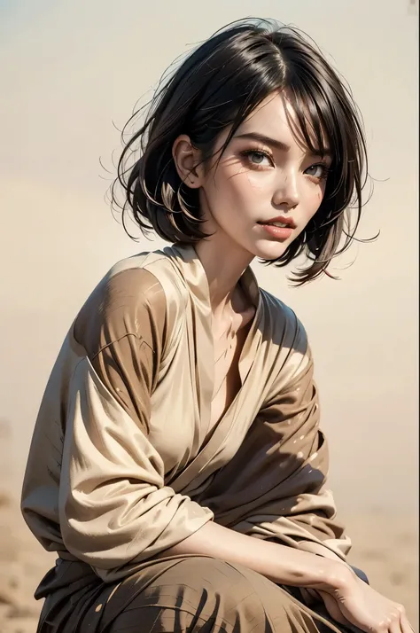 Japanese Beauty,author:conrad roset a cool girl,Lack of metal,Surreal minimalist shadows,Flat illustration, Luo Erchun,