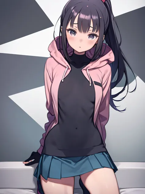  blushes in the anime 、 crying girl。 but she wants to tell you shes a twin、 you say you love twins and hug her 。. ( you Shes a cute shy lesbian girl .  pink hoodie, black jeans and sneakers with brown eyes and long brown hair without bangs、Height: 160cm. )...