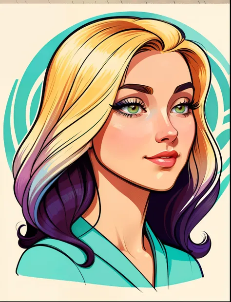 A close-up of a womans face with a name on it, in digital illustration style, Estilo de arte vectorial, Dibujo de estilo vectorial, a beautiful artwork illustration, Retrato de belleza estilizado, Jen Bartel, cartoon style illustration, stylized digital il...