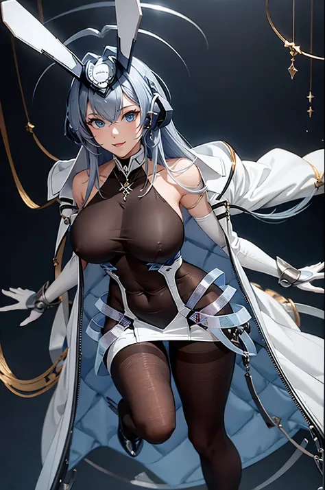 ((plump breasts)), (jambes grasses), ((classroom)), ((perfect hands)), ((glossy pantyhose)), (finely detailed eyes and detailed face:1.3), (extremely fine and beautiful:1.1), (Perfect details:1.1), New Jersey, Azur Lane, long hair, gloves, white gloves, bl...