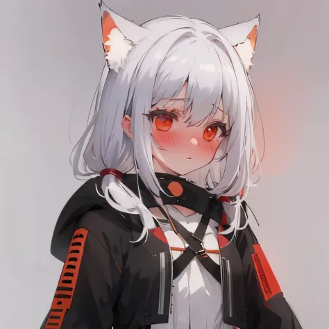 1girl, white hair, masterpiece, (blushing:1.2), facing viewer, 8k, ultrasharp, ultradeitaled, long hair, glowy eyes, sexy, cat's...