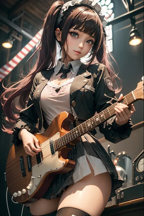 High school girl blazer、uniform、 Red Check Knee Length Skirt、 long skirt、JK Style、 jacket、smile、 knee-high socks、 thigh high socks 、 pantyhose、Superb Beauty 、Super cute、ennui、 Rare Beauty 、 twin tail hair、 Dark Dark Eye Shadow 、 sad、Skin radiance、 Long Hai...