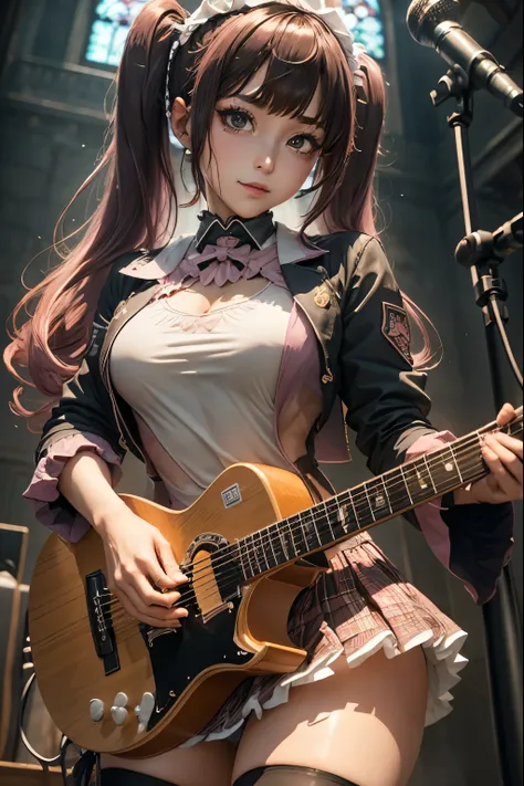 High school girl blazer、uniform、 Red Check Knee Length Skirt、 long skirt、JK Style、 jacket、smile、 knee-high socks、 thigh high socks 、 pantyhose、Superb beauty 、Super cute、ennui、 Rare Beauty 、 twin tail hair、 Dark Dark Eye Shadow 、 sad、Skin radiance、 Long Hai...