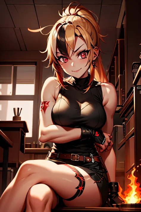 (masterpiece, best quality:1.2), red glowing eyes, red eyes, the eyes are red, perfect face, strong make up, highres, 1 girl, ul...