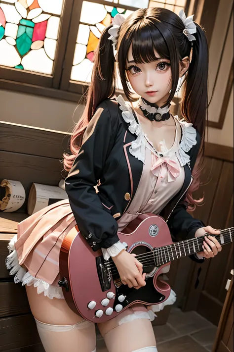 High school girl blazer、uniform、 Red Check Knee Length Skirt、 long skirt、JK Style、 jacket、smile、 knee-high socks、 thigh high socks 、 pantyhose、Superb beauty 、Super cute、ennui、 Rare Beauty 、 twin tail hair、 Dark Dark Eye Shadow 、 sad、Skin radiance、 Long Hai...