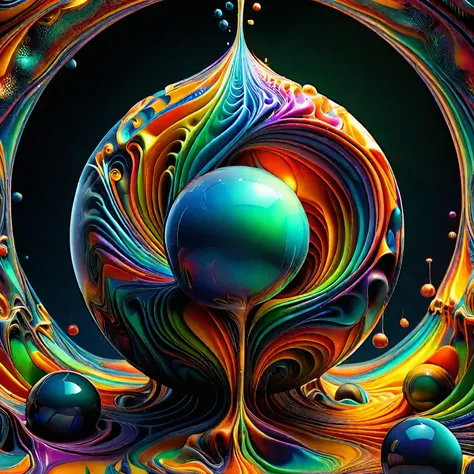 a psychedelic dream, vibrant colors shimmering, glass morphing from colors, intricate rainbow patterns, perfectly formed symmetr...