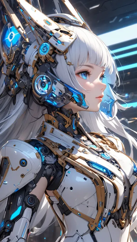  woman in futuristic clothes with a futuristic helmet and a futuristic sword,  trending at cgstation ,  trending at cgstation , Portrait of a knight girl of the twelve constellations , Cute Cyborg Girl,  perfect android girl standing inside a glass case ,   portrait anime space cadet girl, Beautiful girl cyborg, Girl in mecha cyber armor , Game CG,  CG Society and Fengha Chung,  Beautiful Cyborg Priestess 