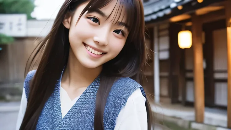  20 Year Old　 Japanese　photograph　cute　smile　 long hair