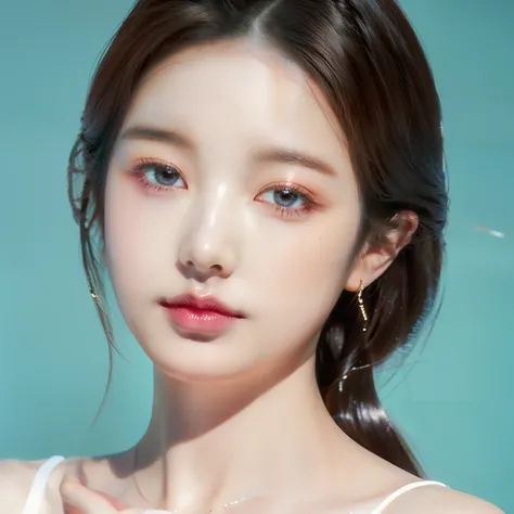 Featuring confident and radiant women、Generate AI Art Inspired by Korean Cosmetics Advertising。Displayed up to chest level、Her perfect skin、Lively makeup、Focus on fashionable hairstyles、Capturing the essence of K-beauty。Isolated on natural white background...