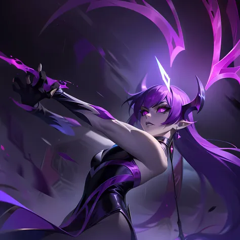  The art of splashing is the base of  "Purple demon Yzarikaela "  portrays a striking and menacing image of the fearsome champion . Yzarikaela , the Purple Demon,  stands tall and confident , exuding an ominous purple aura that radiates power and  darkness...