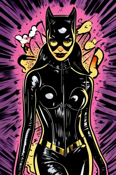 catwoman, with latex and ((gothic))