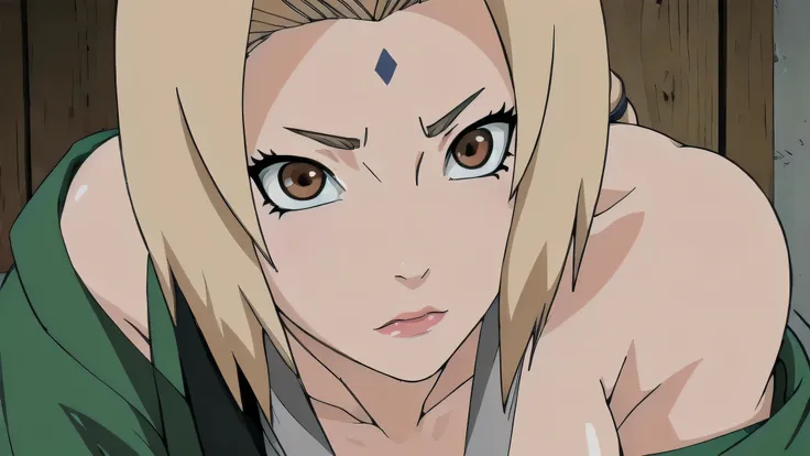 (masterpiece, highest quality:1.2), alone, one girl, tsunade defense, forehead mark, view your viewers,browsing caution、((anime、...