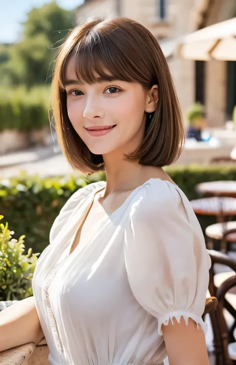 ((whole body))　(Big 1.4)　Beautiful fantasy girl　(( best quality)), ((masterpiece)), (Get used to it),  perfect face　( 1 girl)　(French)　(She is 、 cutest teen in France .)　(( best quality)), ((masterpiece)),  Very Shorthair、 blonde straight hair,  perfect si...