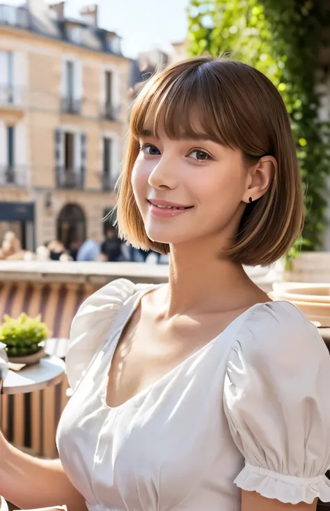 ((whole body))　(Big 1.4)　Beautiful fantasy girl　(( best quality)), ((masterpiece)), (Get used to it),  perfect face　( 1 girl)　(French)　(She is 、 cutest teen in France .)　(( best quality)), ((masterpiece)),  Very Shorthair、 blonde straight hair,  perfect si...