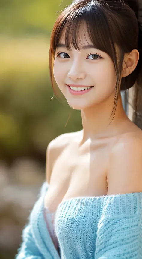 masterpiece,best quality,(Japanese girl),((Beautiful girl)),cleavage,(off shoulder:1.2),(perfect body beauty:1.2),(shy smile),