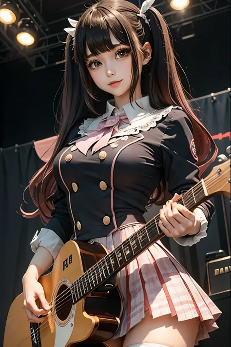 High school girl blazer、uniform、 Red Check Knee Length Skirt、 long skirt、JK Style、 jacket、smile、 knee-high socks 、 thigh high socks 、 pantyhose、Superb beauty 、Super cute、ennui、 Rare Beauty 、 twin tail hair、 Dark Dark Eye Shadow 、 sad、Skin radiance、 Long Ha...