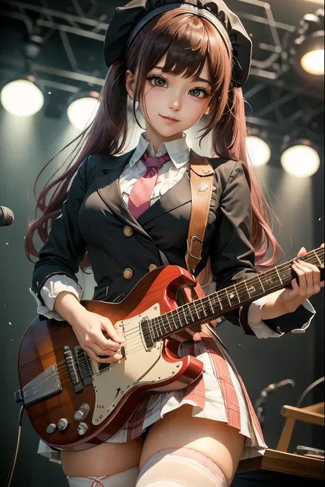 High school girl blazer、uniform、 Red Check Knee Length Skirt、 long skirt、JK Style、 jacket、smile、 knee-high socks 、 thigh high socks 、 pantyhose、Superb Beauty 、Super cute、ennui、 Rare Beauty 、 twin tail hair、 Dark Dark Eye Shadow 、 sad、Skin radiance、 Long Ha...
