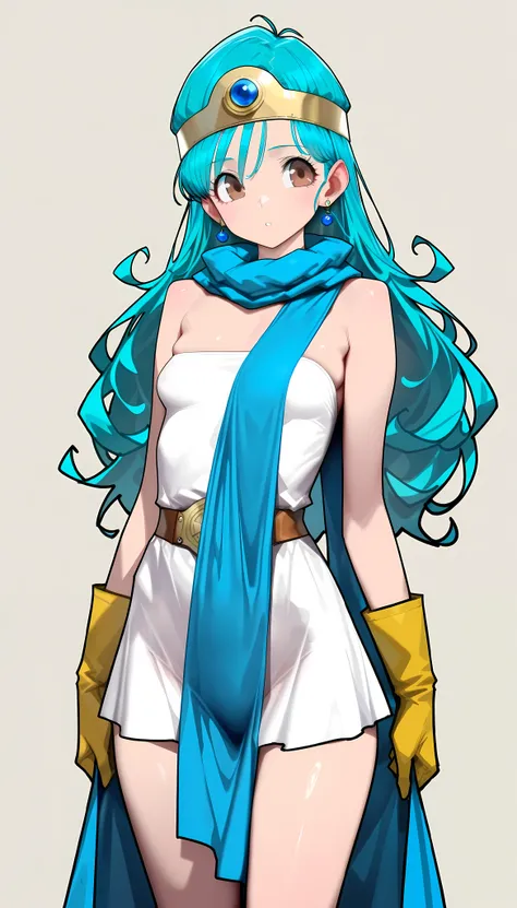 (masterpiece,best quality,amazing quality,very aesthetic,absurdres,newest),official style,cowboy shot, (sage,dragon quest 3),1woman,(adult:1.2),(very small head),Aqua hair,long hair,bangs,(gorgeous eyes),brown eyes,parted lips,(ideal ratio body proportions...