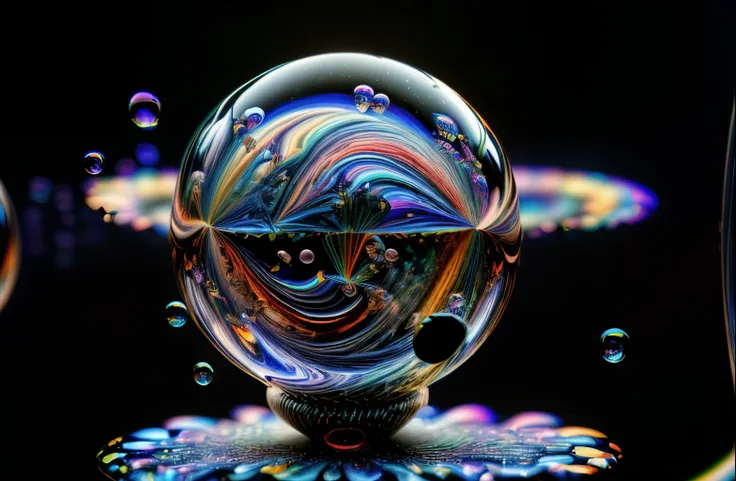 An image of light emerging from colors in a psychedelic dream, shimmering glass morphing out of colors, trippy vibrant colors, perfectly formed beautiful reflective bubbles, attention to detail on the bubbles and spheres, beautiful psychedelic digital art,...