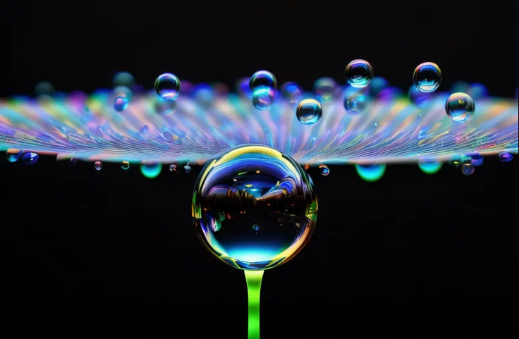 An image of light emerging from colors in a psychedelic dream, shimmering glass morphing out of colors, trippy vibrant colors, perfectly formed beautiful reflective bubbles, attention to detail on the bubbles and spheres, beautiful psychedelic digital art,...