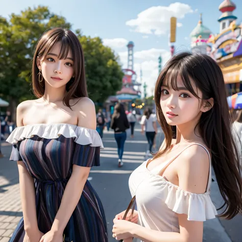 Ultra-high resolution, Superior Quality, Highest quality, Super detailed, Realistic, 8K, RAW Photos, Highest quality, masterpiece, Attractive girl, A wonderful girl, Brown Hair, Shoulder-length layered, Asymmetrical bangs, Japanese Idols, Sophisticated, st...