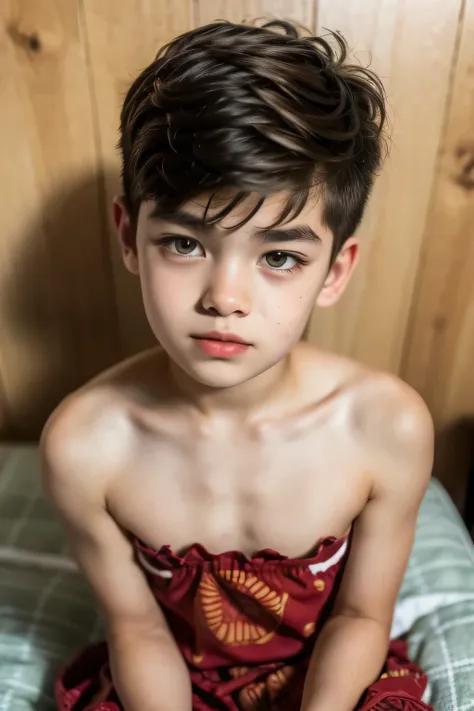 kecil femboy berambut very  shorthaircut bogel, half body portrait. highly detailed quality, naked flat breasts. thick (nipples ...