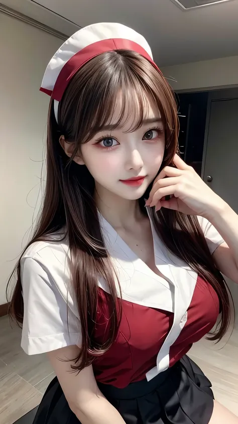 (1 Beauty Nurse)、(( realistic lighting ,  BEST QUALITY , 8k, masterpiece:1.3)), Lock focus:1.2, Beautiful woman with perfect body:1.4, :  Beautiful Korean girl ,  K-pop idol, ( big eyes),（ Voluminous Sexy Lips）， complex and detailed face, ((Super delicate ...