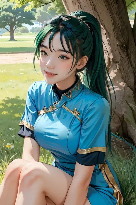 (masterpiece, best quality),  intricate details,
1girl,   lyn_(fire_emblem), 1girl, solo, ((green hair)), long hair, green eyes,...