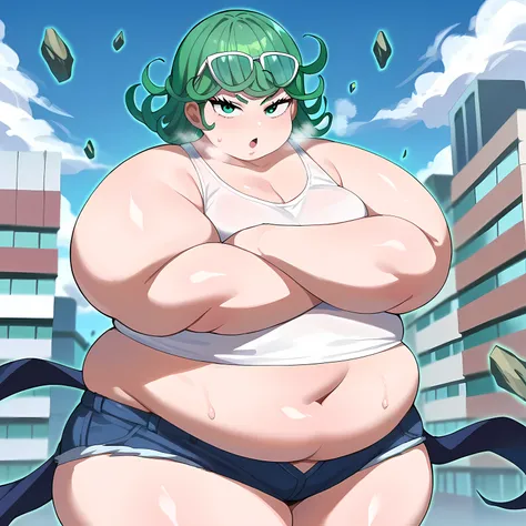 score_8_up, score_7_up, score_6_up, score_5_up, score_4_up, anime screenshot, looking at viewer, upper body, 1girl, tatsumaki, g...