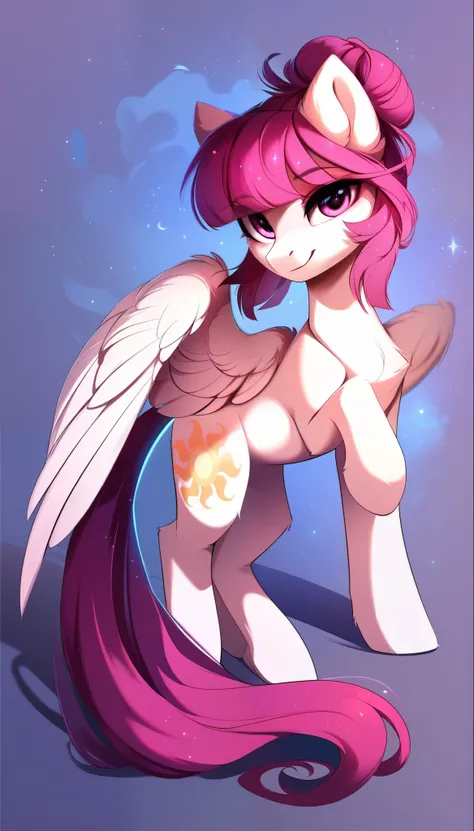 Check_9, Check_8_Up, Check_7_Up, Source_Fluffy, Safe_Ranking, From Magnaluna, Celestia Posing Seductively in White Bedroom, Dark Pink Mane with Gold Stripes, Full Body, Legs, Nude, Bun Hairstyle with Bangs, Pink Eyes, White, Human,