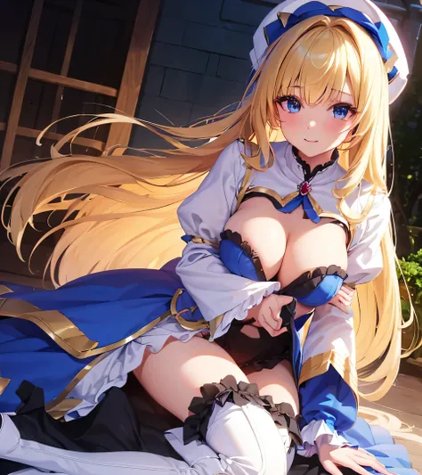 nsfw, best quality、 High Quality、In 8K,4K,masterpiece、 super detailed、beautiful、  super quality 、Nice,Game CG,beautiful女の子, five fingers , COWBOY SHOOTING ,Shrine maiden,  blonde hair ,  blue eyes, Long Hair,  hair between eyes,Grab the magic wand,smile, k...