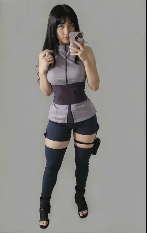 hinata hyuga, extremely realistic, very beautiful, sexy,  big ass, thick legs, Fitness 