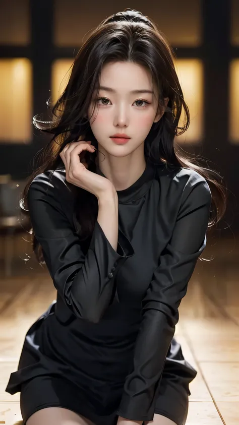 (masterpiece), ( top notch ), ( High Quality Details ), (illustration), (1 woman), is watching the audience, (Interview), Beautiful, detailed eyes , Hair length is random , Floating , (High saturation), (shining), Bright and beautiful face, Her skin is ...