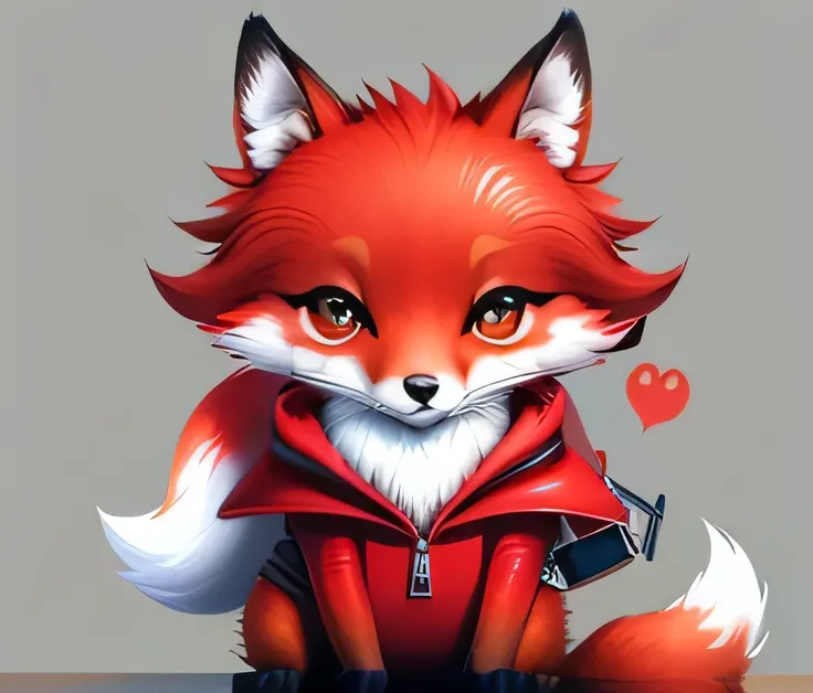 modern style　fox　digital　 cute　Stylish　red