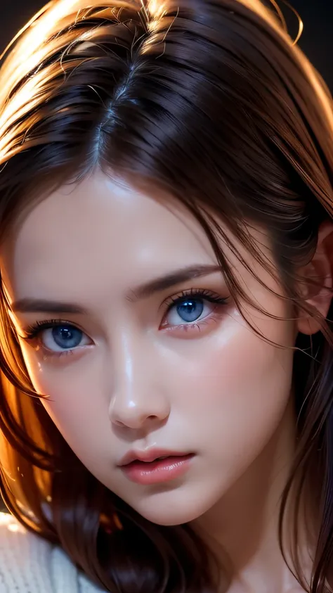 masterpiece, best quality, Very detailed, pointing at the camera , 複雑に詳細な super detailed, Realistic, Sharp Features, Very detailed, Sharp Focus , perfect face, perfect face, Perfect symmetry、 perfect eyes , Perfect Plump Lips, Flexible female...
