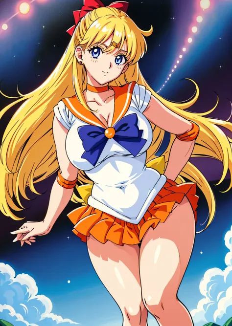  top quality anime art 、masterpiece、High definition anime art、アニメ style 4K、 high definition 、 - 、 Sailor Warrior Uniform 、Anime Auntie、Mature Woman、 mature woman、Age Increase、Woman in her 40s、milf、 orange choker、 golden choker with bee wings 、Elbow Handbag...