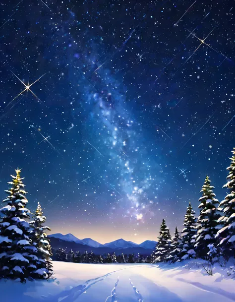 Winter starry sky