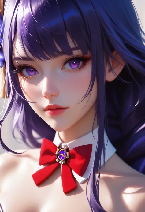 score_9, score_8_up, score_7_up,source_anime, high res image,masterpiece,best quality,girl,cute face,clear skin,raiden_shogun_genshin,bunny suit,bust close up,