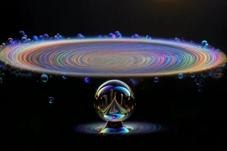 An image of light emerging from colors in a psychedelic dream, shimmering glass morphing out of colors, trippy vibrant colors, perfectly formed beautiful reflective bubbles, attention to detail on the bubbles and spheres, beautiful psychedelic digital art,...
