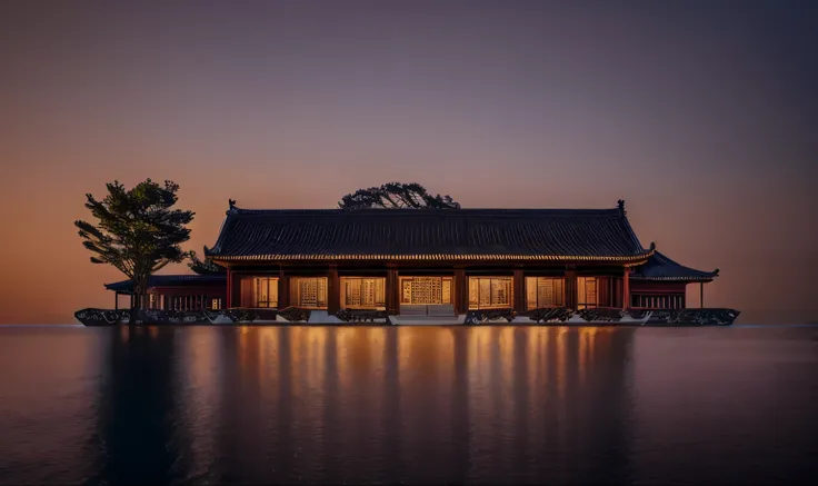 a beautiful ancient chinese palace, intricate detailed architecture, ornate eaves and columns, detailed brick and stone textures...