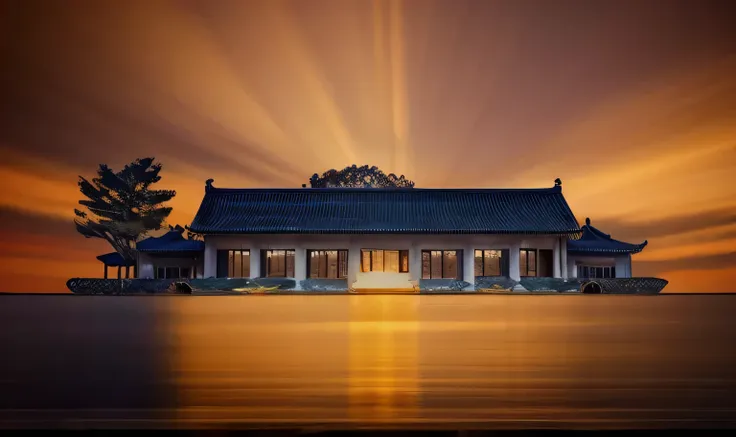 a beautiful ancient chinese palace, intricate detailed architecture, ornate eaves and columns, detailed brick and stone textures...