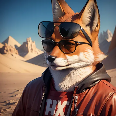 Fox icon wearing sunglasses and watching a movie