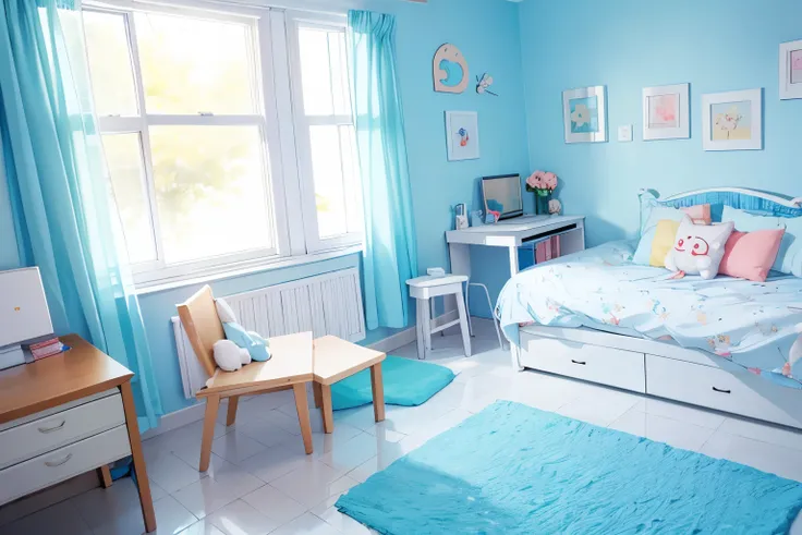 cute light blue room