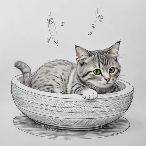 cute cat line drawing