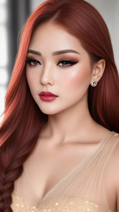 Ultra-realistic、 ultra-detailed primetime portraits、 最high quality、 8K, highest level、 The ultra -The high-definition)、(Super beautiful)、(beautiful face:1.5)、(detailed face:1.5)、(detailed eyes:1.2)、(detailed lips:1.35)、(Detailed nose:1.2)、1girl:1.4 (22 yea...