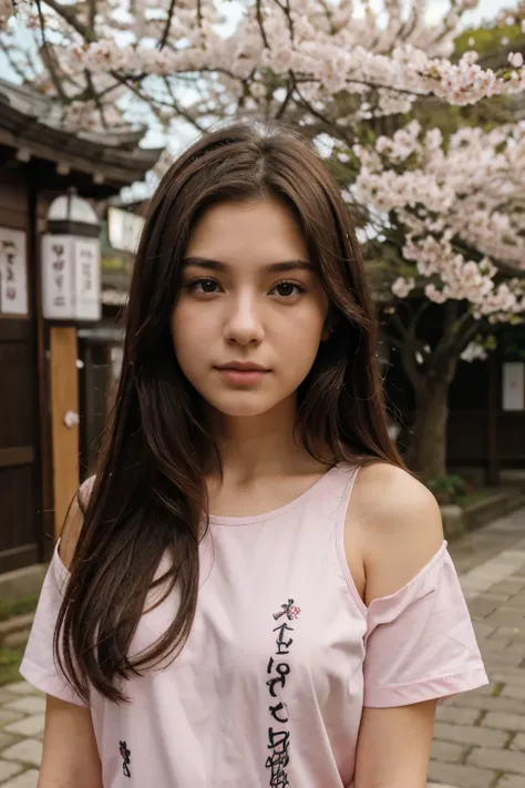  girl  .18 years old . brunette  . in sakura .